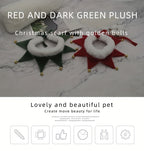 Red and dark green plush Christmas scarf