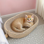Cat Bed - Jute Cat Scratching Post with Integrated Toy Ball