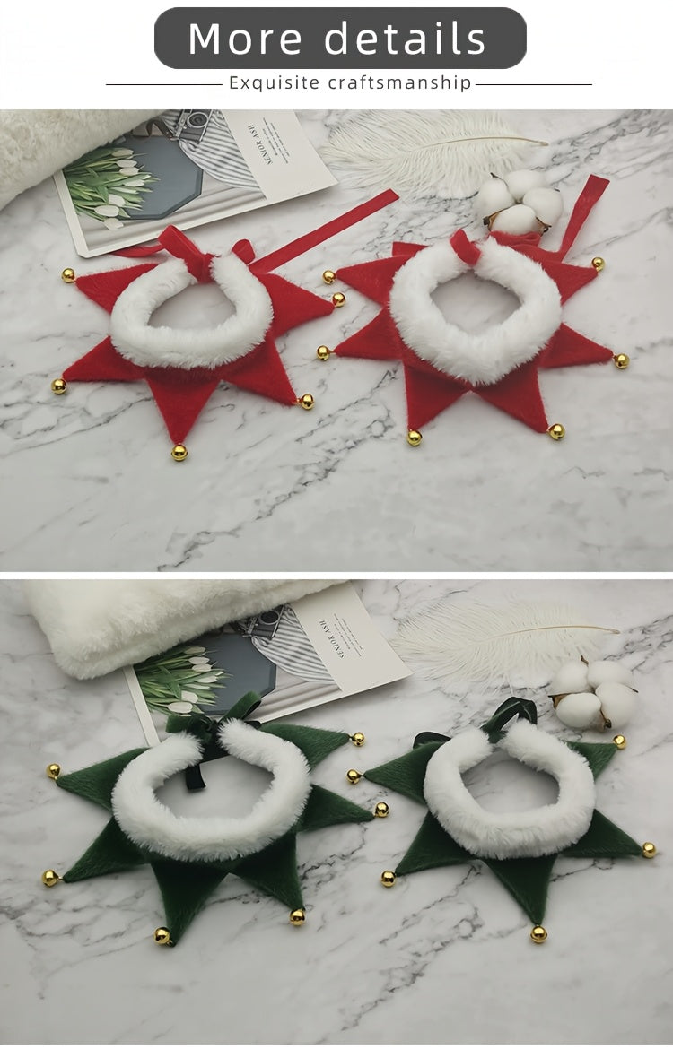 Christmas scarf details - red and green
