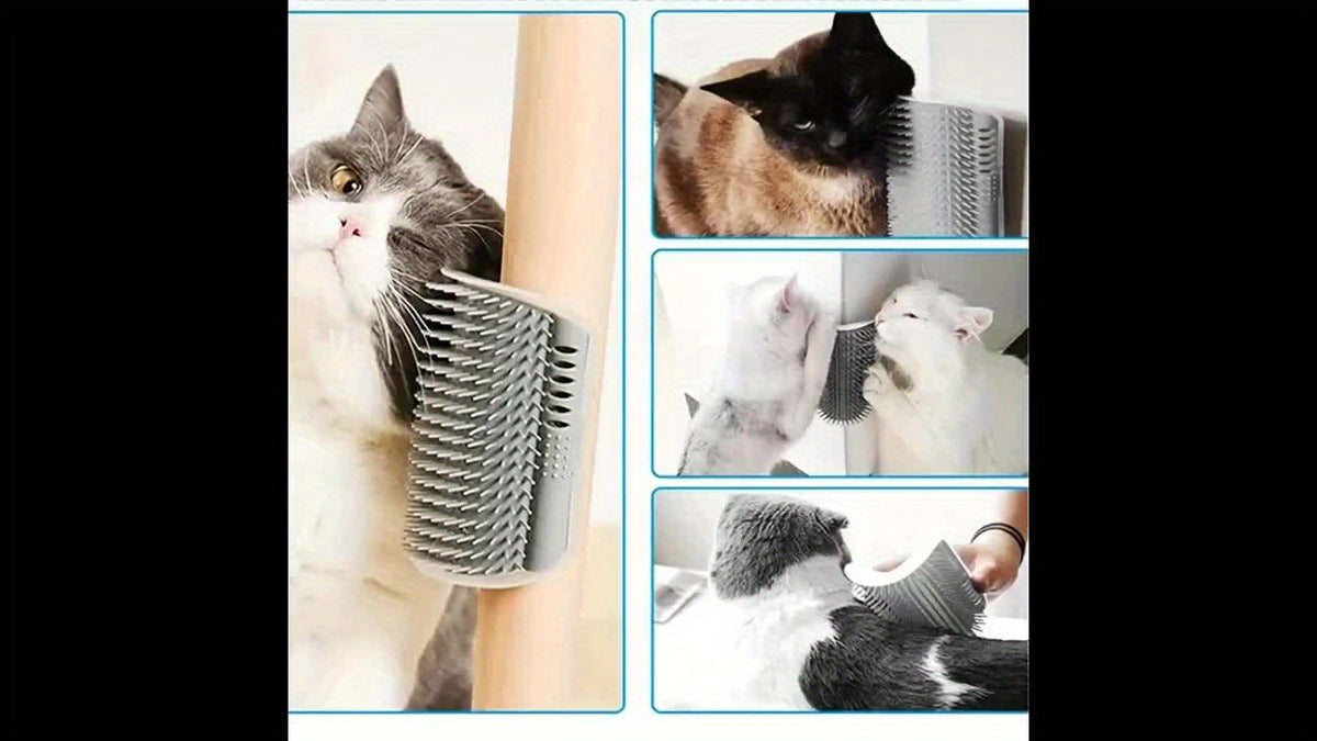 Essentials - Wall-Mounted Self-Cleaning Cat Grooming Comb