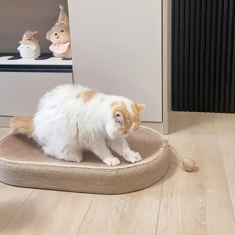 Cat Bed - Jute Cat Scratching Post with Integrated Toy Ball