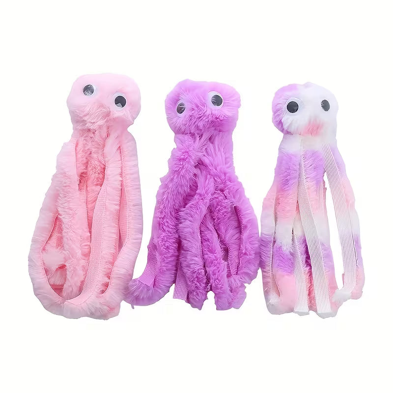 Three octopus plush toys