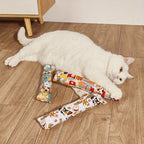 White cat with the kicker pillow