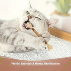 Cat Toy - (4)Pack Natural Sisal Cat Bite Sticks With Small Bell - Teeth Cleaning