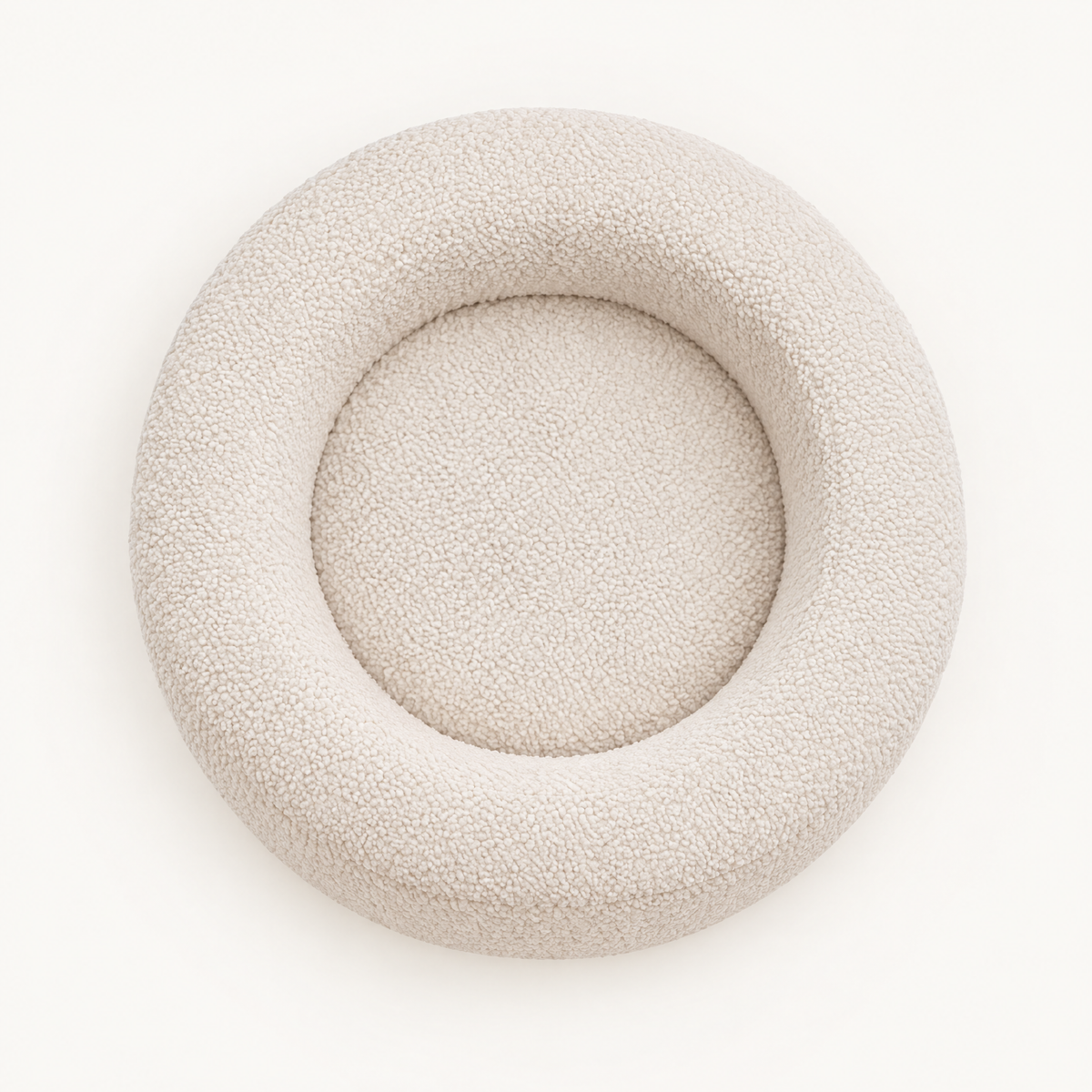 Top-down view of the Happy Cat Nest bed showing the ring wall and sunken cushion