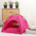 Rose Red cat tent in cozy home setting