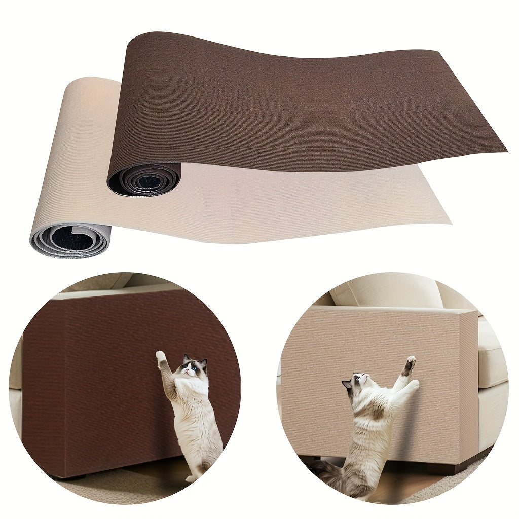 Scratch Guard Mat in brown on a wall and couch