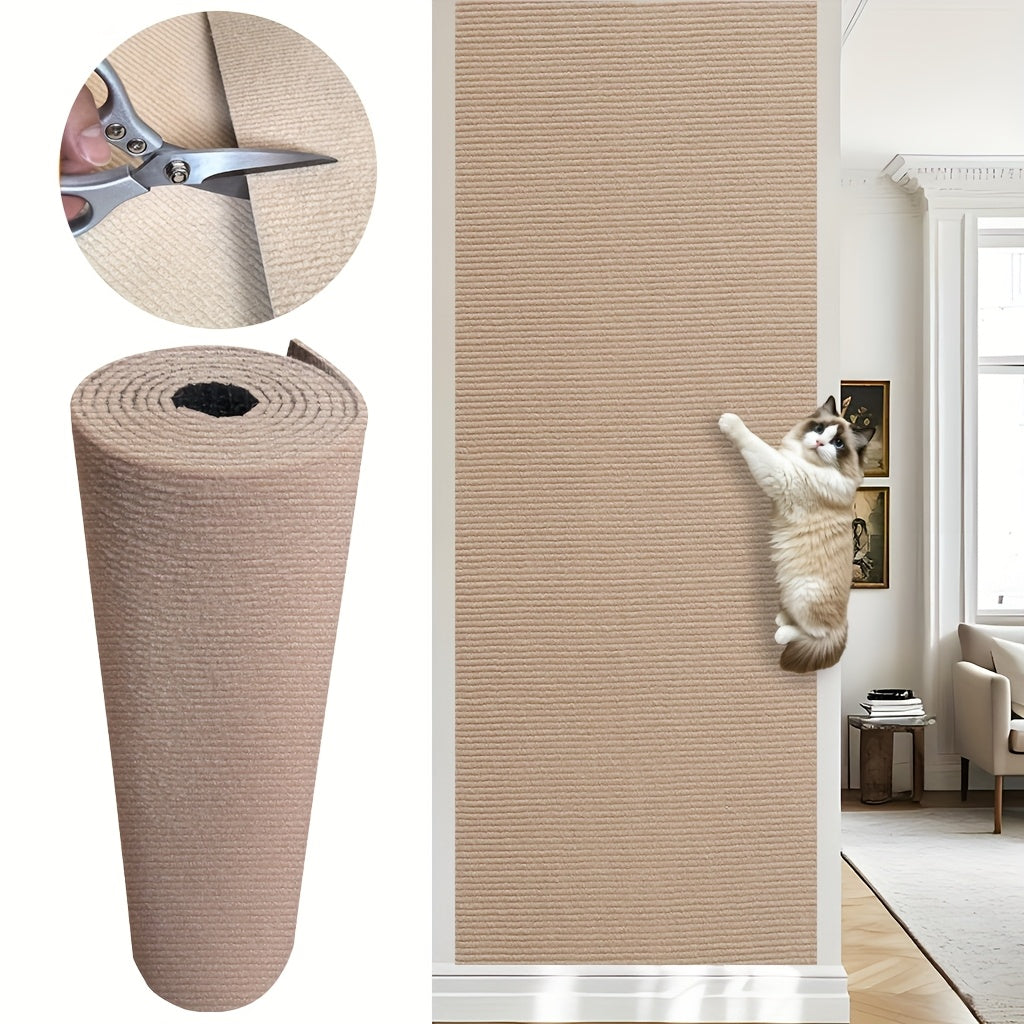 Scratch Guard Mat in khaki on a wall