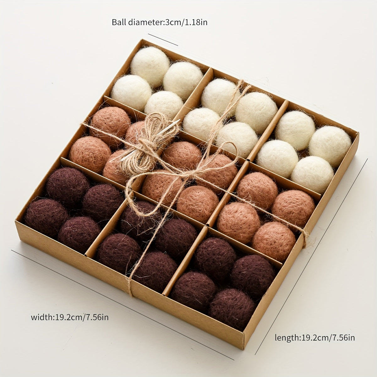 Full set of wool felt Christmas pom-pom balls